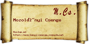 Mozolányi Csenge névjegykártya